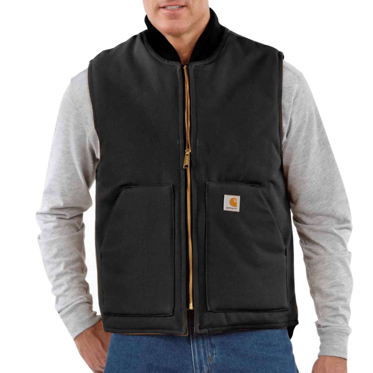 'Carhartt' Men's Duck Vest Arctic Quilt Lined - Black 3 'Carhartt' Men's Duck Vest Arctic Quilt Lined - Black