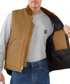 'Carhartt' Men's Duck Vest Arctic Quilt Lined - Carhartt Brown