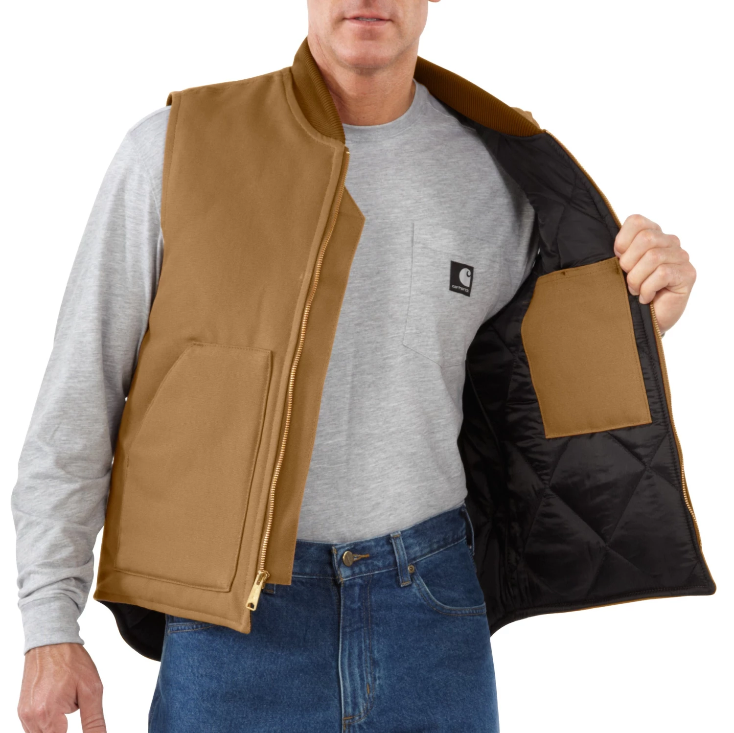 'Carhartt' Men's Duck Vest Arctic Quilt Lined - Carhartt Brown 4 'Carhartt' Men's Duck Vest Arctic Quilt Lined - Carhartt Brown