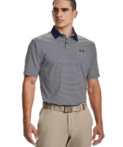'Under Armour' Men's Performance Stripe Polo - Academy / White
