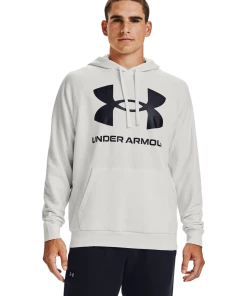 'Under Armour' Men's Rival Fleece Big Logo Hoodie - Onyx White / Black