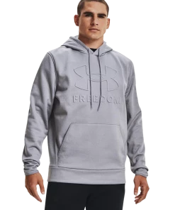'Under Armour' Men's Freedom Emboss Hoodie - Steel Light Heather