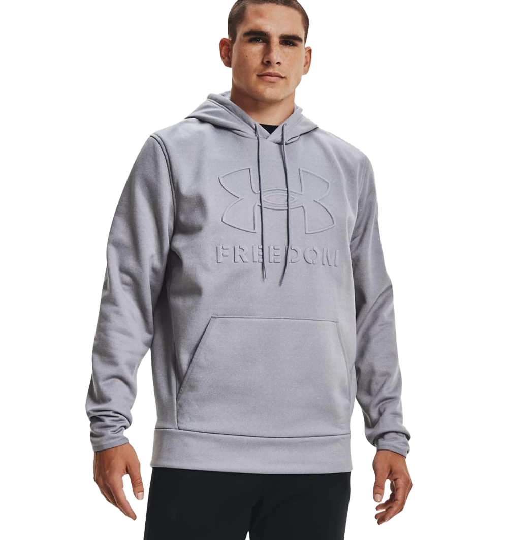 'Under Armour' Men's Freedom Emboss Hoodie - Steel Light Heather 3 'Under Armour' Men's Freedom Emboss Hoodie - Steel Light Heather