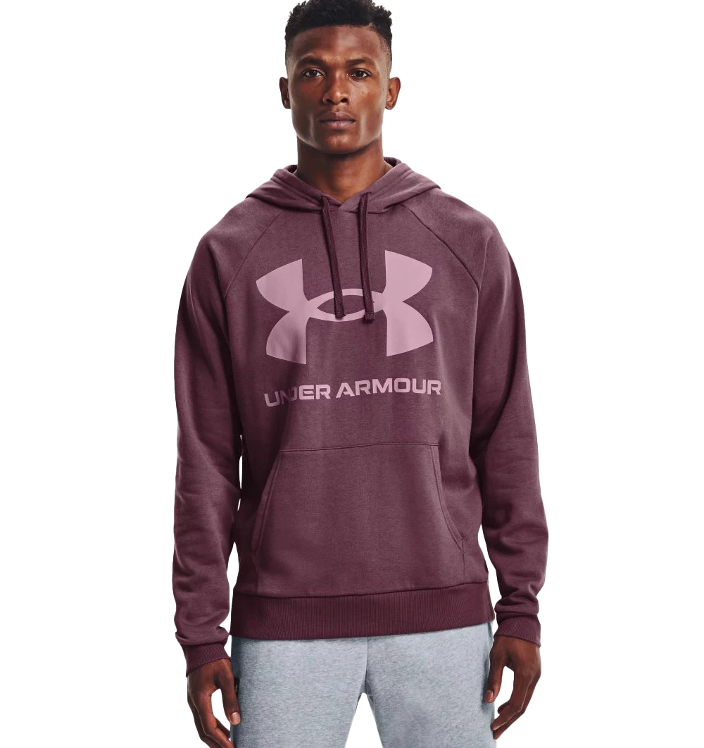 'Under Armour' Men's Rival Fleece Big Logo Hoodie - Ash Plum / Mauve Pink 3 'Under Armour' Men's Rival Fleece Big Logo Hoodie - Ash Plum / Mauve Pink