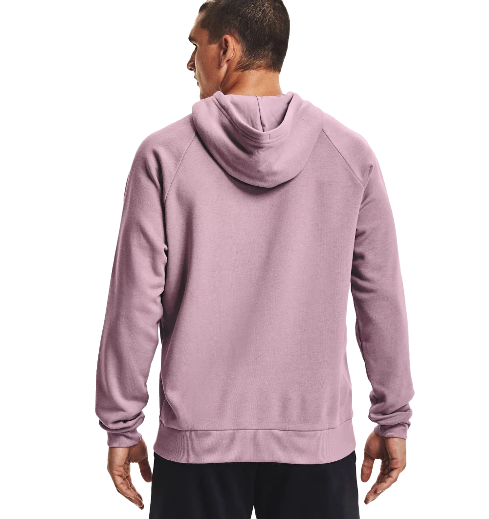 'Under Armour' Men's Rival Fleece Big Logo Hoodie - Mauve Pink / Black 4 'Under Armour' Men's Rival Fleece Big Logo Hoodie - Mauve Pink / Black