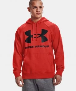 'Under Armour' Men's Rival Fleece Big Logo Hoodie - Radiant Red / Black