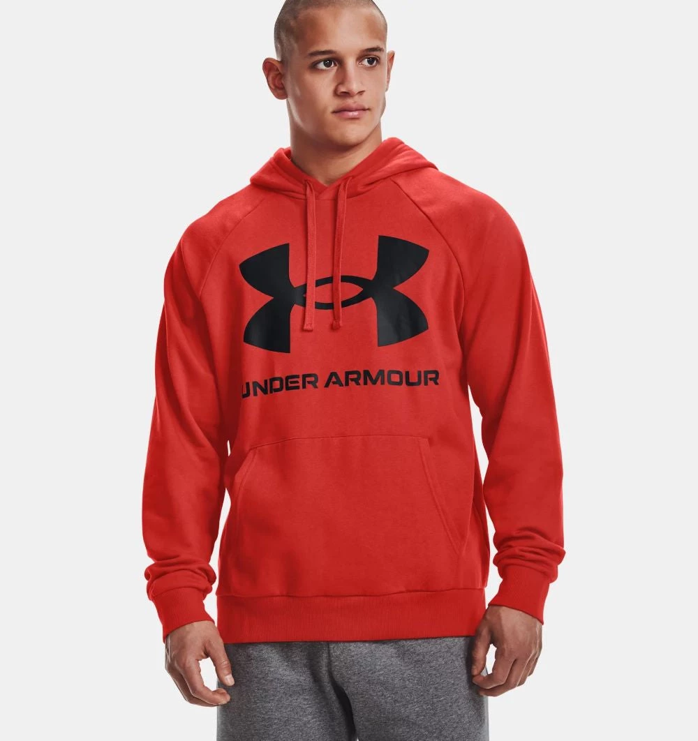 'Under Armour' Men's Rival Fleece Big Logo Hoodie - Radiant Red / Black 3 'Under Armour' Men's Rival Fleece Big Logo Hoodie - Radiant Red / Black