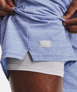 'Under Armour' Men's Shorebreak 2-in-1 Amphib Shorts - Washed Blue Medium Heather / Academy