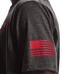 'Under Armour' Men's New Freedom Flag T-Shirt - Charcoal Medium Heather / Red