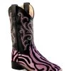 'Old West' Child's 9" Western Square Toe - Black / Pink