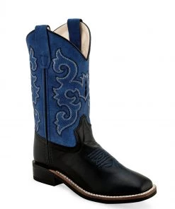 'Old West' Kids' 6.5" Boys Blue Western - Black / Blue