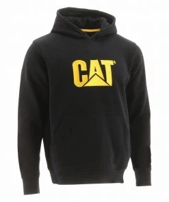 'Caterpillar' Men's Trademark Hooded Sweatshirt - Black