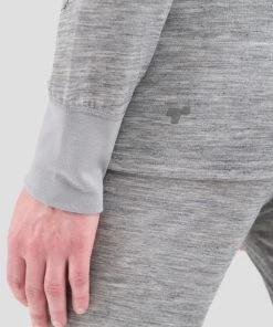 TERRAMAR BASE LAYER 'Terramar' Men's 3.0 Merino Wool Bi-Layer Heritage Crew - Grey Heather (Tall)