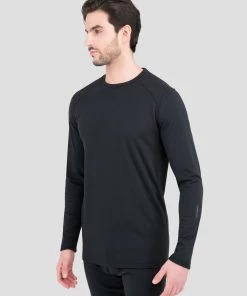 TERRAMAR BASE LAYER 'Terramar' Men's 4.0 Military Fleece Heritage Crew - Black (Tall)