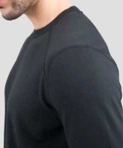 TERRAMAR BASE LAYER 'Terramar' Men's 4.0 Military Fleece Heritage Crew - Black (Tall)