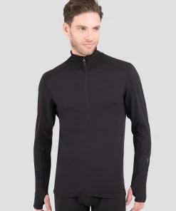 TERRAMAR BASE LAYER 'Terramar' Men's 2.0 Thermolator® Performance Half Zip - Black