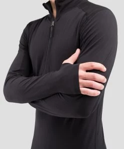 TERRAMAR BASE LAYER 'Terramar' Men's 2.0 Thermolator® Performance Half Zip - Black