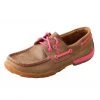 Twisted X Boots 'Twisted X' "Tough Enough To Wear Pink" Driving Moc - Tan / Pink Women