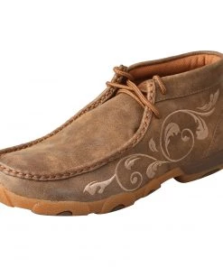 Twisted X Boots 'Twisted X' Women's Driving Moccasin - Bomber / Cream Stitching