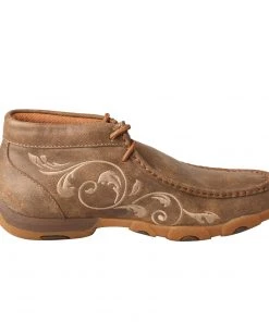 Twisted X Boots 'Twisted X' Women's Driving Moccasin - Bomber / Cream Stitching