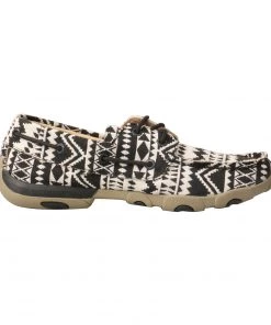 Twisted X Boots 'Twisted X' Women's Driving Moccasin - Black / White