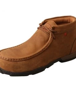 Twisted X Boots 'Twisted X' Women's 4" Chukka Driving Moc EH Steel Toe - Distressed Saddle