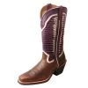 Twisted X Boots 'Twisted X' Women's 12" Ruff Stock Western Narrow Square Toe - Brown / Violet
