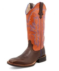 Twisted X Boots 'Twisted X' Women's 13" Ruff Stock Western Square Toe - Brown / Orange