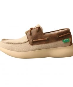 Twisted X Boots 'Twisted X' Women's EVA12R Boat Shoe - Khaki / Bomber