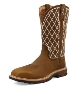 Twisted X Boots 'Twisted X' Women's 11" Nano Western Work EH Carbon Toe - Oiled Saddle