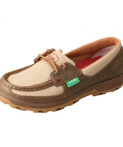 Twisted X Boots 'Twisted X' Women's CellStretch Boat Shoe Driving Moc - Bomber / Khaki