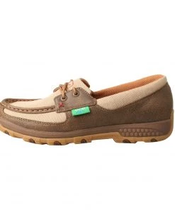 Twisted X Boots 'Twisted X' Women's CellStretch Boat Shoe Driving Moc - Bomber / Khaki 12 Twisted X Boots 'Twisted X' Women's CellStretch Boat Shoe Driving Moc - Bomber / Khaki