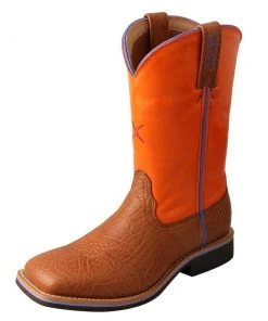 Twisted X Boots 'Twisted X' Youth 9" Western Square Toe - Tan / Orange