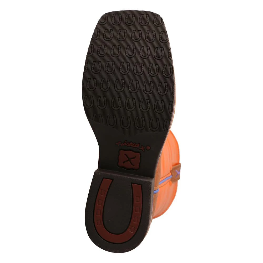 Twisted X Boots 'Twisted X' Youth 9" Western Square Toe - Tan / Orange 4 Twisted X Boots 'Twisted X' Youth 9" Western Square Toe - Tan / Orange