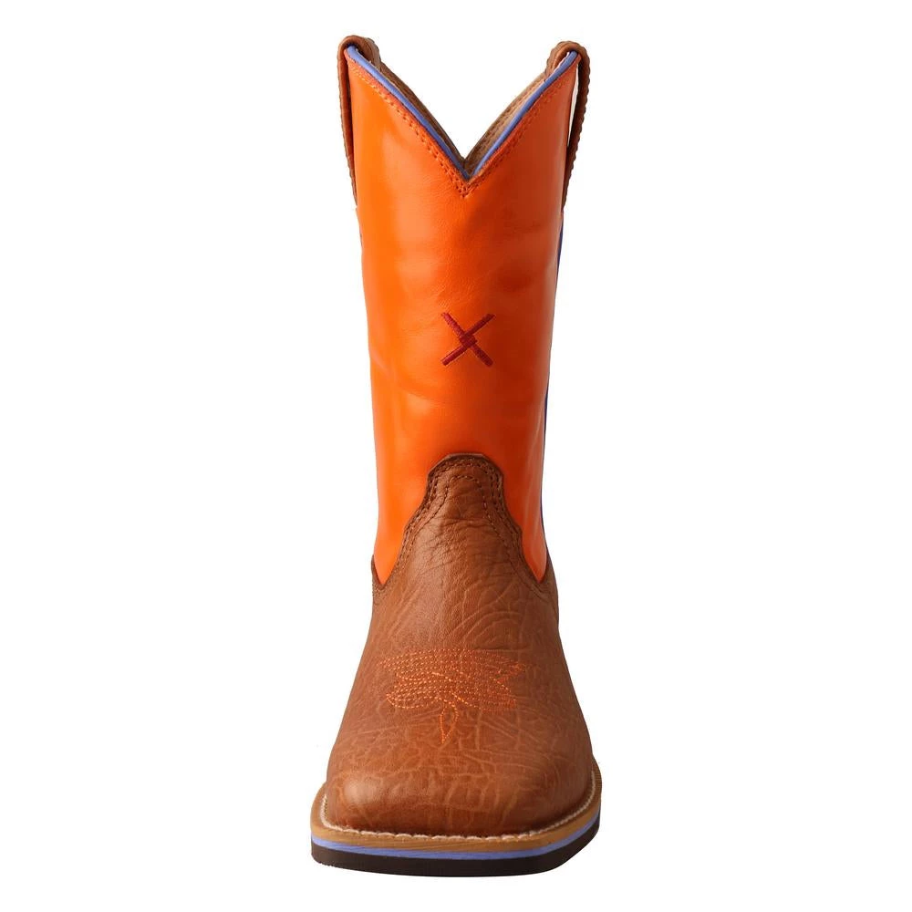 Twisted X Boots 'Twisted X' Youth 9" Western Square Toe - Tan / Orange 5 Twisted X Boots 'Twisted X' Youth 9" Western Square Toe - Tan / Orange