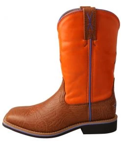 Twisted X Boots 'Twisted X' Youth 9" Western Square Toe - Tan / Orange 13 Twisted X Boots 'Twisted X' Youth 9