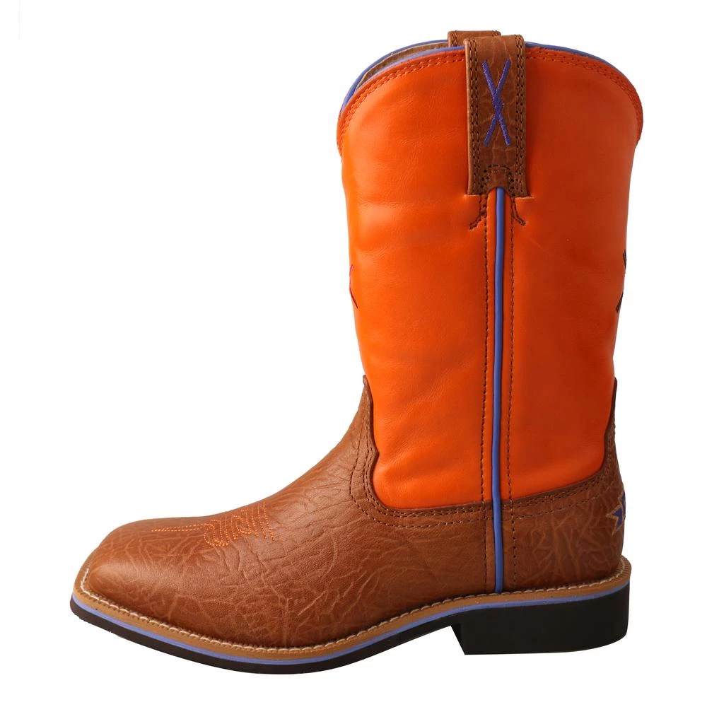 Twisted X Boots 'Twisted X' Youth 9" Western Square Toe - Tan / Orange 8 Twisted X Boots 'Twisted X' Youth 9" Western Square Toe - Tan / Orange
