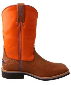 Twisted X Boots 'Twisted X' Youth 9" Western Square Toe - Tan / Orange 12 Twisted X Boots 'Twisted X' Youth 9