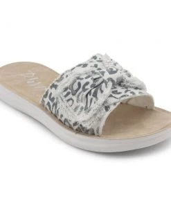 'Blowfish Malibu' Women's Saturn Sandal - Gray Paper Cat Canvas