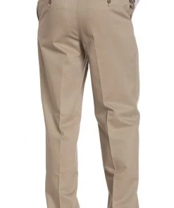 'Savane' Flat Front Stretch Chino - Khaki