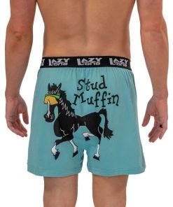 'Lazy One' Men's Stud Muffin Boxer - Blue