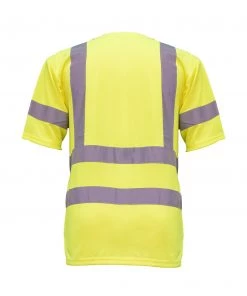 'KEY' Men's Hi-Visibility Pocket T-Shirt - Hi-Vis Yellow