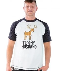 'Lazy One' Men's Trophy Husband PJ T-Shirt - Mint Green / Dark Grey