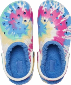 'Crocs' Women's Classic Lined Tie Dye Clog - Powder Blue / Multi
