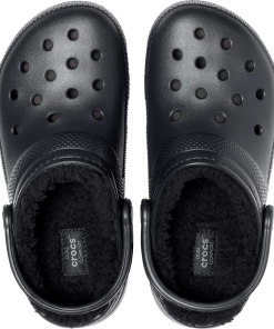 Men 'Crocs' Unisex Classic Lined Clog - Black / Black