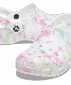 'Crocs' Women's Classic Beach Dye Clog - White / Multi