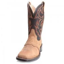 Double H Men Stockman Cowboy Boot - Light Tan / Black