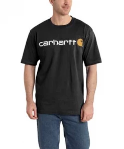 'Carhartt' Men's Heavyweight Logo T-Shirt - Black