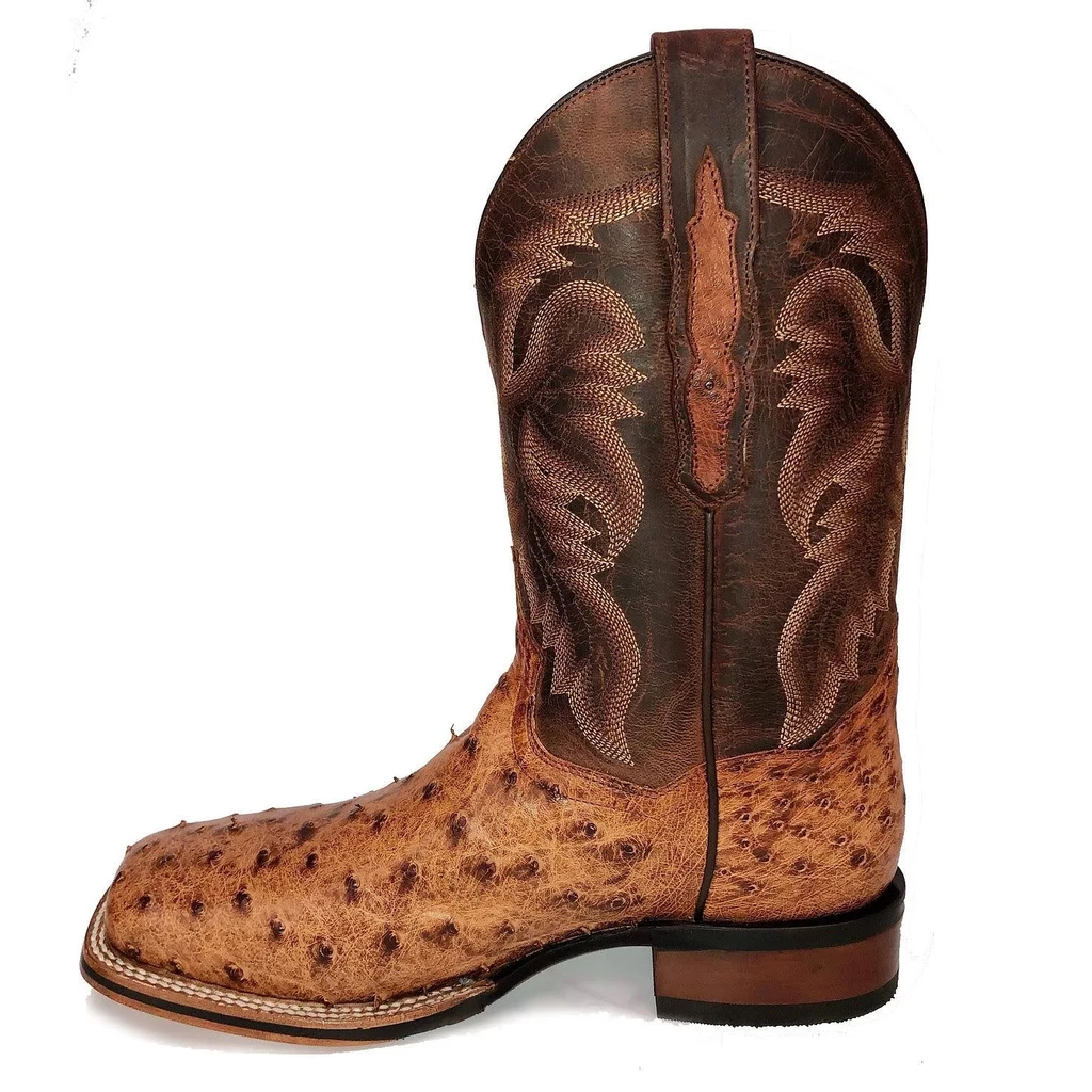 Dan Post Boot Co 'Dan Post' Men's Ostrich Western Square Toe - Tan / Brown 7 Dan Post Boot Co 'Dan Post' Men's Ostrich Western Square Toe - Tan / Brown