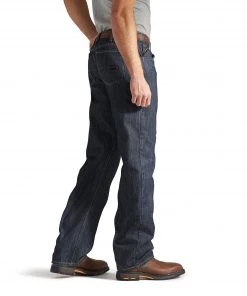 Ariat Men M3 Shale FR Loose Fit Jeans - Medium Wash Denim